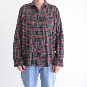 Woolrich  Green And Red Plaid Button Up 100% Cotton Outdoor Shirt 2XL